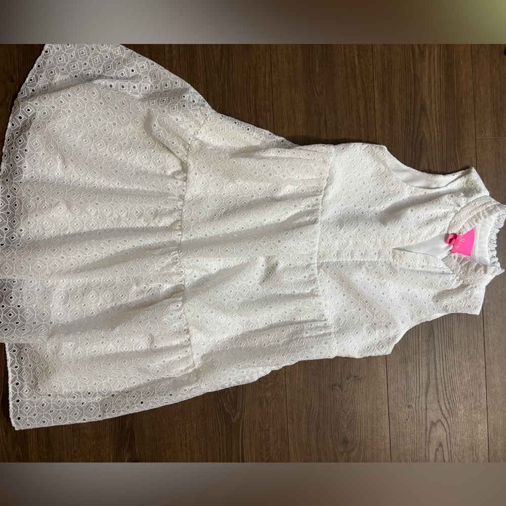 Lilly Pulitzer Novella Dress Resort White Mini Medallion Chiffon Size XXS